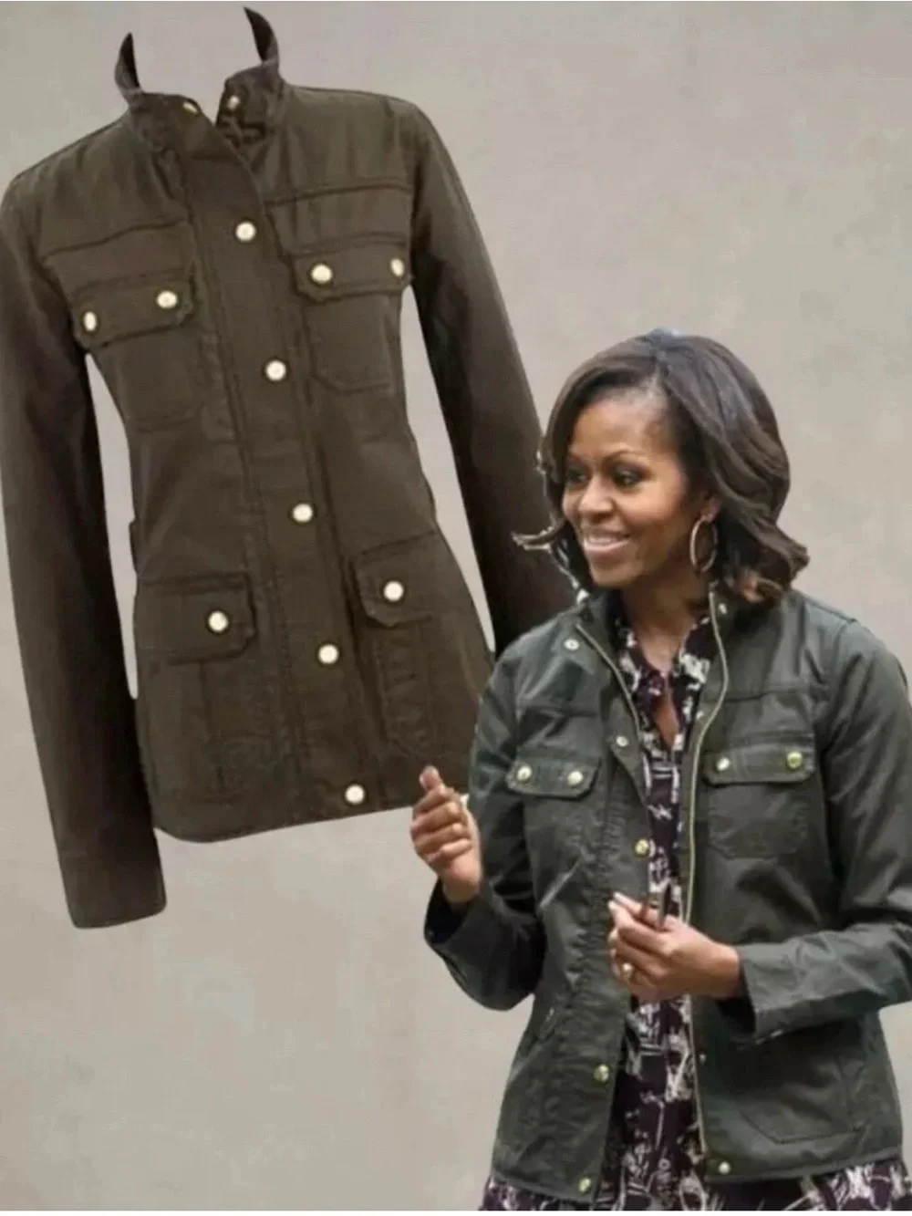 JCrew Downtown Field Waxed Utility Mossy Brown Green Jacket XS Obama